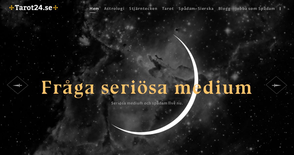 Skärmbild av Tarot24.se